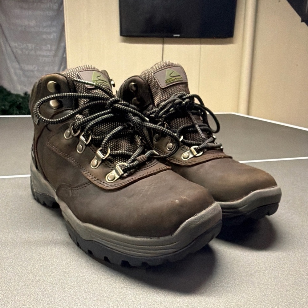 Ozark Trail Mens Hiking Boots Waterproof Brown Manmade + Leather Uppers‎ Sz 7